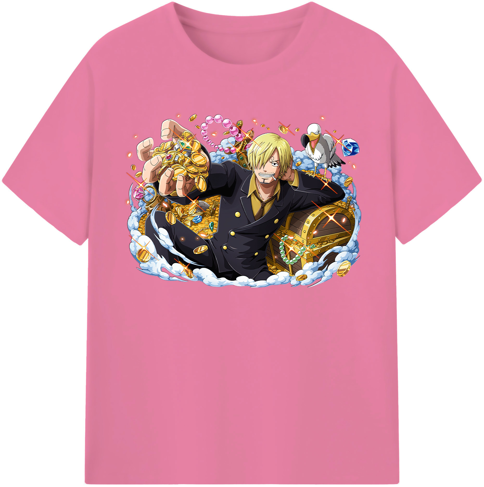 ワンピース サンジ ONE PIECE Sanji 綿100％半袖Tシャツ（フロントプリント）